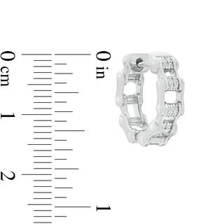 1/20 CT. T.W. Diamond Bicycle Chain 11.8mm Huggie Hoop Earrings in Sterling Silver
