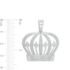 1/6 CT. T.W. Diamond "KING" Crown Necklace Charm in Sterling Silver