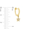 Thumbnail Image 1 of 1/20 CT. T.W. Diamond Star Dangle Huggie Hoop Earrings in 10K Gold