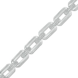 1/10 CT. T.W. Diamond Chain Link Bracelet in Sterling Silver - 8.25&quot;