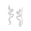 Thumbnail Image 1 of 1/20 CT. T.W. Diamond Snake Crawler Earrings in Sterling Silver