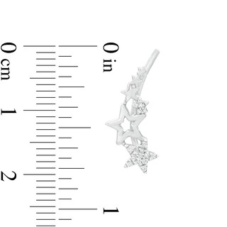 1/20 CT. T.W. Diamond Star Cluster Crawler Earrings in Sterling Silver