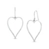 Thumbnail Image 1 of 1/10 CT. T.W. Diamond Heart Outline Drop Earrings in Sterling Silver