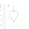 Thumbnail Image 2 of 1/10 CT. T.W. Diamond Heart Outline Drop Earrings in Sterling Silver