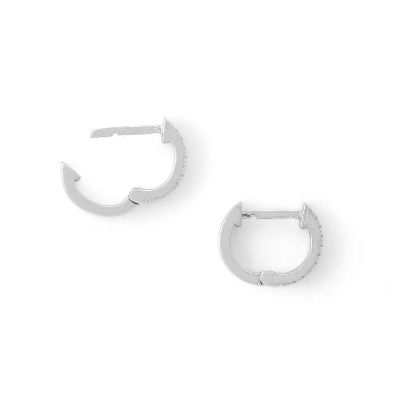 1/15 CT. T.W. Diamond Triple Row 8.1mm Huggie Hoop Earrings in Sterling Silver