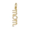 1/15 CT. T.W. Diamond Vertical Cursive "mom" Necklace Charm in 10K Gold