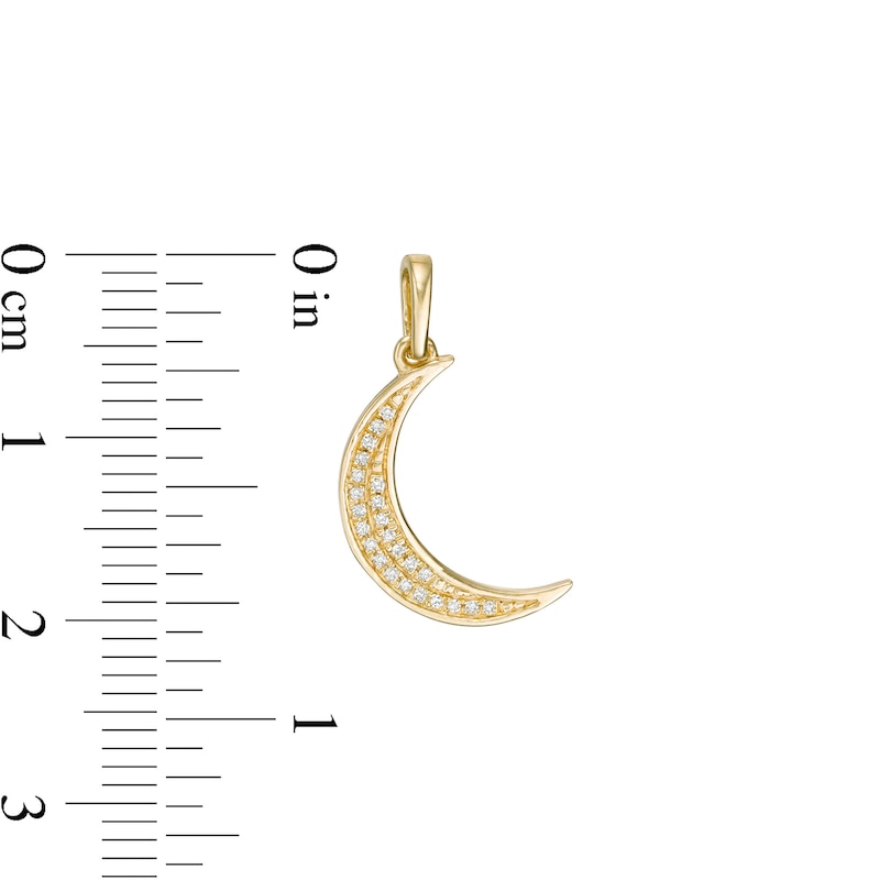 Main Image 2 of 1/20 CT. T.W. Diamond Crescent Moon Necklace Charm in 10K Gold