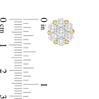 2 CT. T.W. Diamond Flower Stud Earrings in 10K Gold