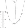 Thumbnail Image 1 of 1/15 CT. T.W. Diamond Heart Composite Station Necklace in Sterling Silver - 19"