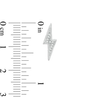 Diamond Accent Lightning Bolt Stud Earrings in Sterling Silver