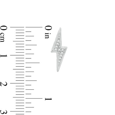 Diamond Accent Lightning Bolt Stud Earrings in Sterling Silver