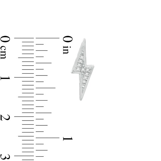 Diamond Accent Lightning Bolt Stud Earrings in Sterling Silver