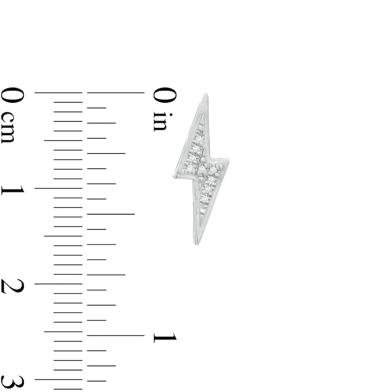 Main Image 2 of Diamond Accent Lightning Bolt Stud Earrings in Sterling Silver