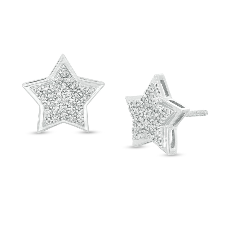 1/10 CT. T.W. Composite Diamond Star Stud Earrings in Sterling Silver