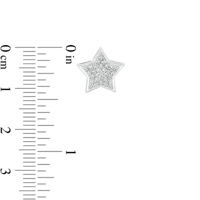 1/10 CT. T.W. Composite Diamond Star Stud Earrings in Sterling Silver