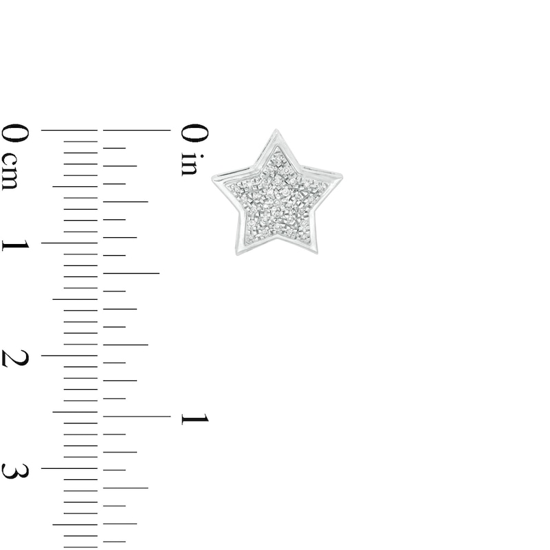 Main Image 2 of 1/10 CT. T.W. Composite Diamond Star Stud Earrings in Sterling Silver