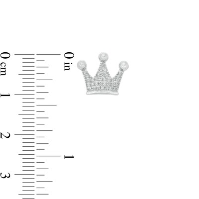 1/10 CT. T.W. Diamond Crown Stud Earrings in Sterling Silver