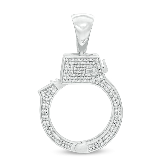1/4 CT. T.W. Diamond Handcuff Necklace Charm in Sterling Silver