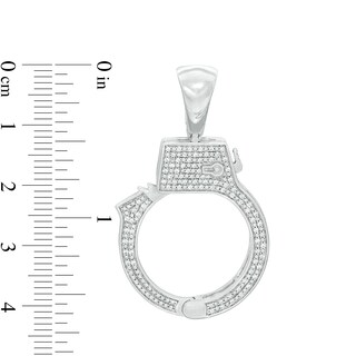 1/4 CT. T.W. Diamond Handcuff Necklace Charm in Sterling Silver