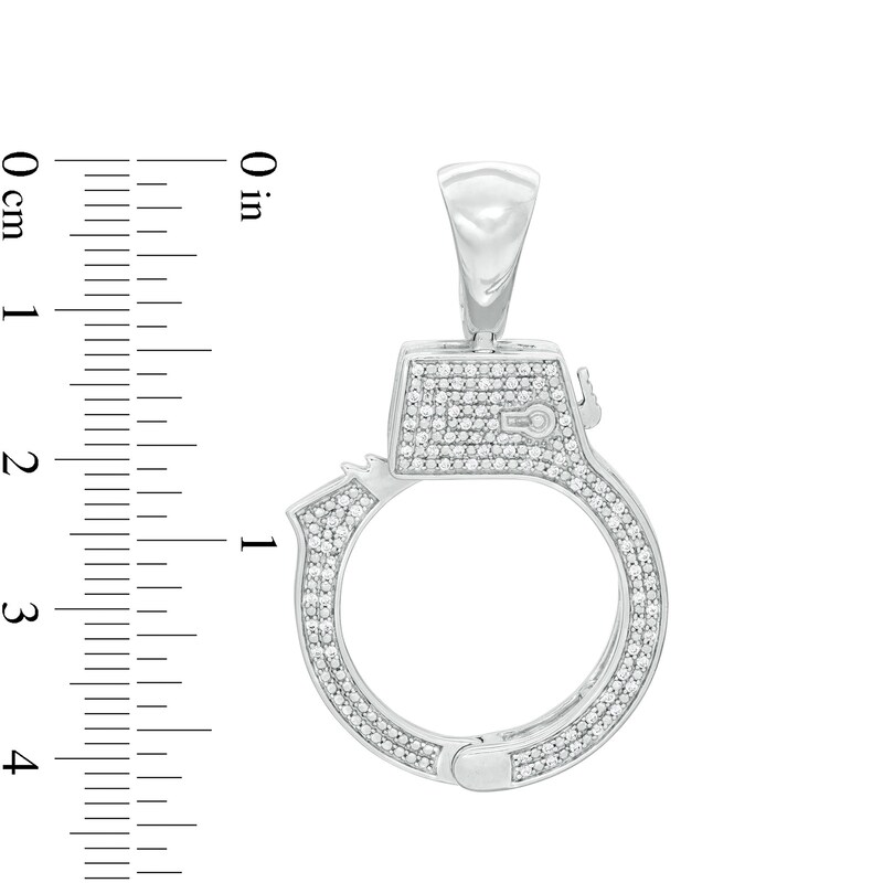 Main Image 2 of 1/4 CT. T.W. Diamond Handcuff Necklace Charm in Sterling Silver