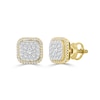 Thumbnail Image 1 of 10K Solid Gold 1 CT. T.W. Diamond Cushion Frame Studs