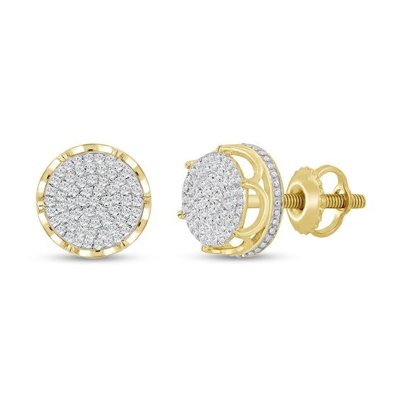1/3 CT. T.W. Composite Diamond Crown Stud Earrings in 10K Gold