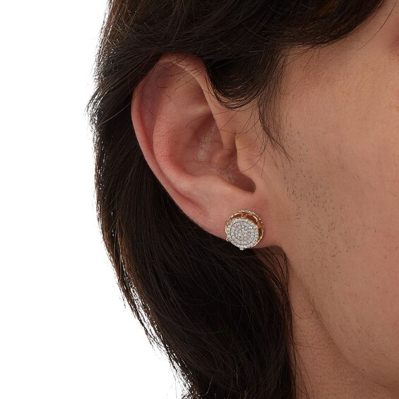 1/3 CT. T.W. Composite Diamond Crown Stud Earrings in 10K Gold