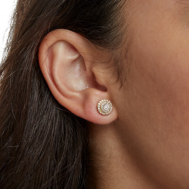 0.50 CT. T.W. Diamond Flower Stud Earrings in 10K White Gold