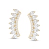 Thumbnail Image 1 of Cubic Zirconia Curved Crawler-Style Stud Earrings in 10K Gold