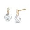 Thumbnail Image 1 of 6mm Cubic Zirconia Dangle Drop Earrings in 10K Gold