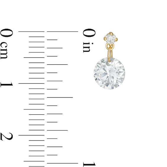 6mm Cubic Zirconia Dangle Drop Earrings in 10K Gold