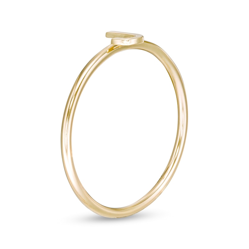 Uppercase Block "J" Initial Ring in 10K Gold - Size 7