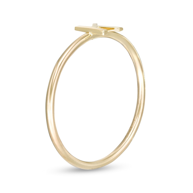 Uppercase Block "K" Initial Ring in 10K Gold - Size 7