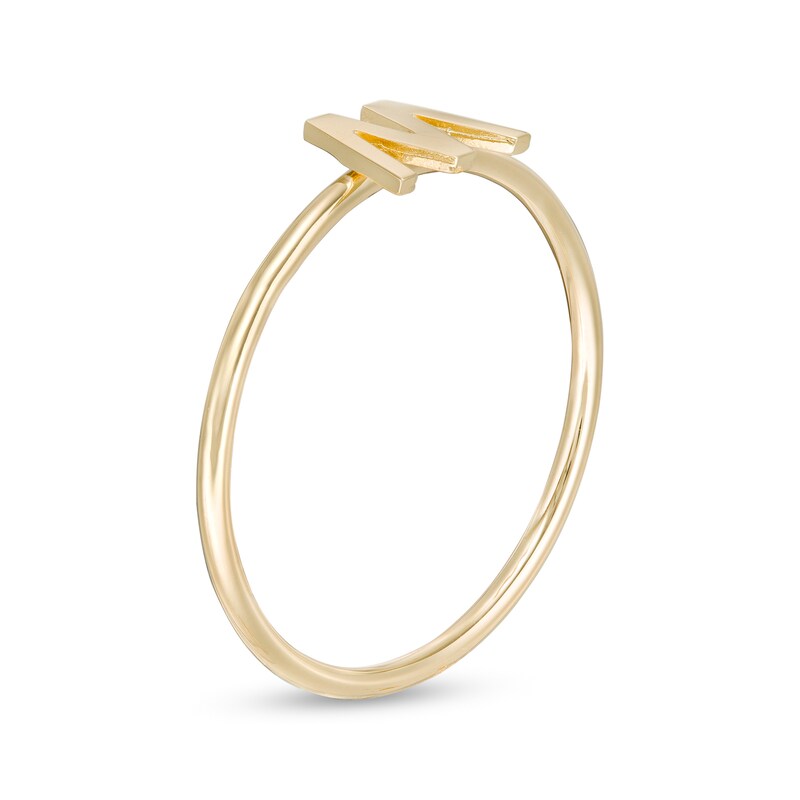 Main Image 2 of Uppercase Block "M" Initial Ring in 10K Gold - Size 7