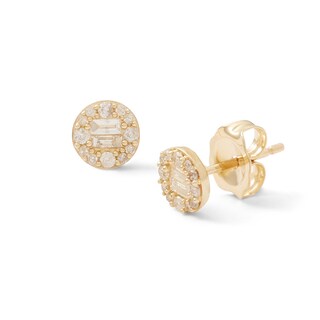 1/ CT. T.W. Composite Diamond Circle Stud Earrings in 10K Gold