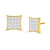 Thumbnail Image 1 of 1 CT. T.W. Composite Diamond Concave Square Stud Earrings in 10K Gold