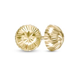 Diamond-Cut Dome Stud Earrings in 10K Gold