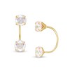 Thumbnail Image 0 of Iridescent Cubic Zirconia Duo Front/Back Earrings in 10K Gold