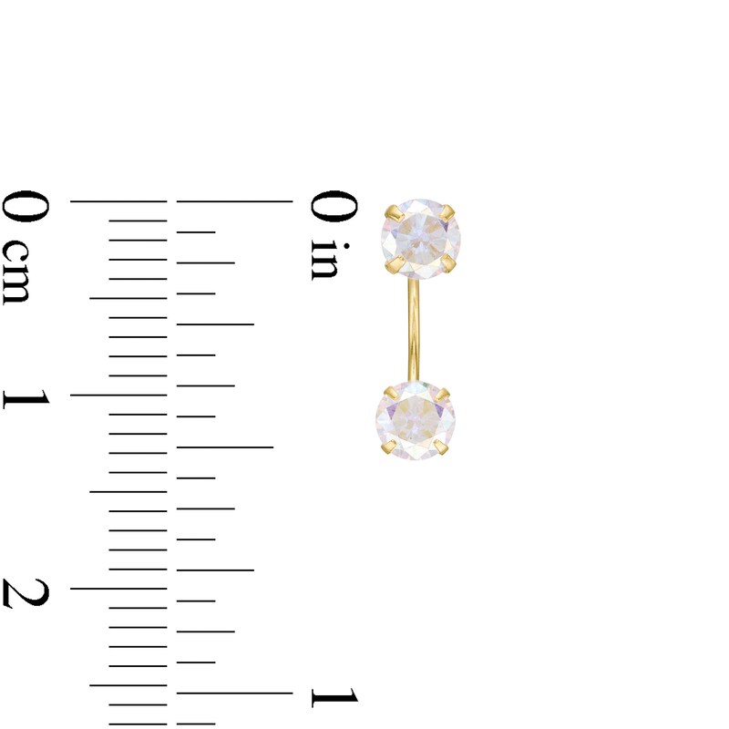 Iridescent Cubic Zirconia Duo Front/Back Earrings in 10K Gold