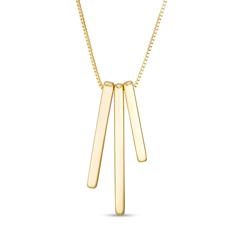 Linear Bar Trio Pendant in 10K Gold