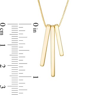 Linear Bar Trio Pendant in 10K Gold
