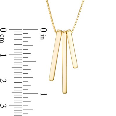 Linear Bar Trio Pendant in 10K Gold