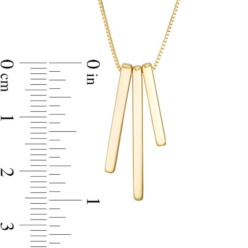 Linear Bar Trio Pendant in 10K Gold