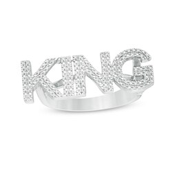 1/8 CT. T.W. Diamond &quot;KING&quot; Ring in Sterling Silver