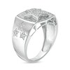 1/8 CT. T.W. Diamond Raised Star Signet Ring in Sterling Silver