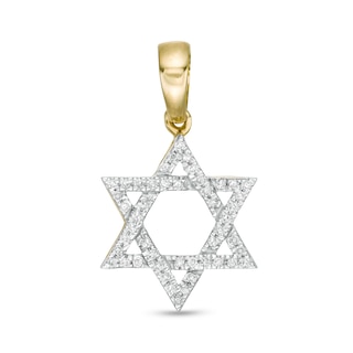 1/10 CT. T.W. Diamond Star of David Charm in 10K Gold
