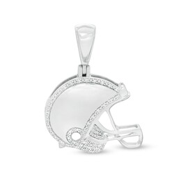 1/8 CT. T.W. Diamond Football Helmet Necklace Charm in Sterling Silver