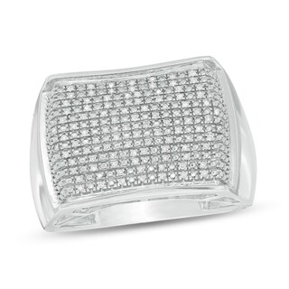 1/6 CT. T.W. Diamond Rectangle Ring in Sterling Silver