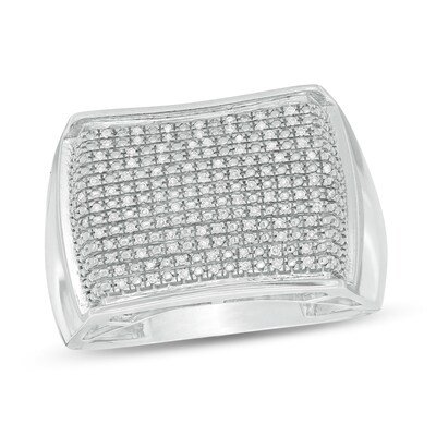 1/6 CT. T.W. Diamond Rectangle Ring in Sterling Silver
