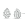 Thumbnail Image 1 of 1/2 CT. T.W. Composite Diamond Teardrop Frame Stud Earrings in Sterling Silver